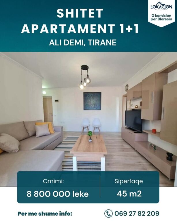 FOR SALE APARTMENT 1+1 - ALI DEMI, TIRANA