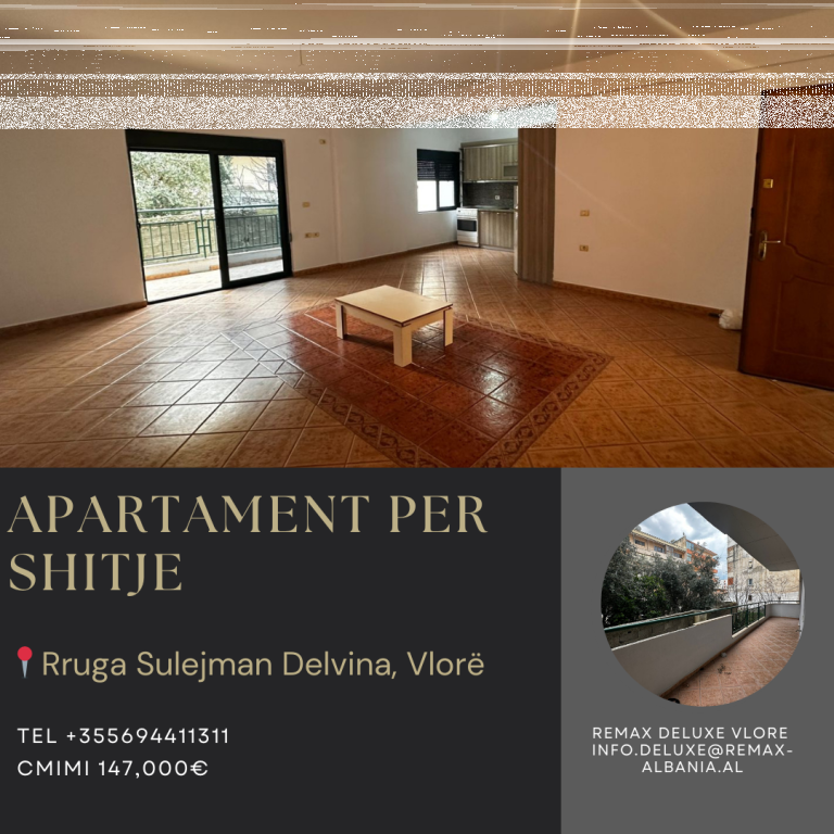 Apartament 2+1+2 për Shitje – Pranë Universitetit të Shkencave / Shkollës Mjekësore, Vlorë
