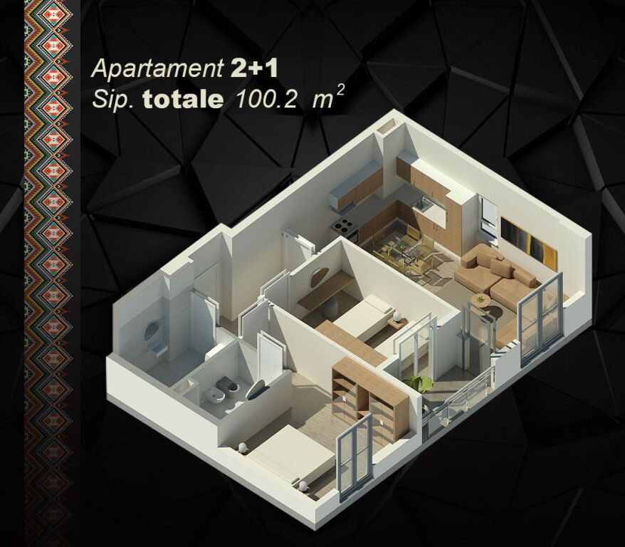 Apartament 2+1 dhe parkim, ne shitje ne ndertim te ri , zona Paskuqan