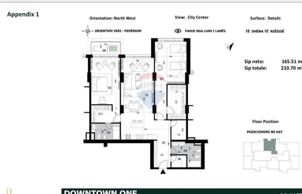 SHITET APARTAMENT 2+1+2 TEK DOWNTOWN 1