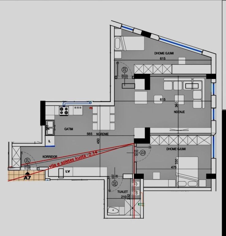 Apartment 2+1 for Sale Kodra e Diellit