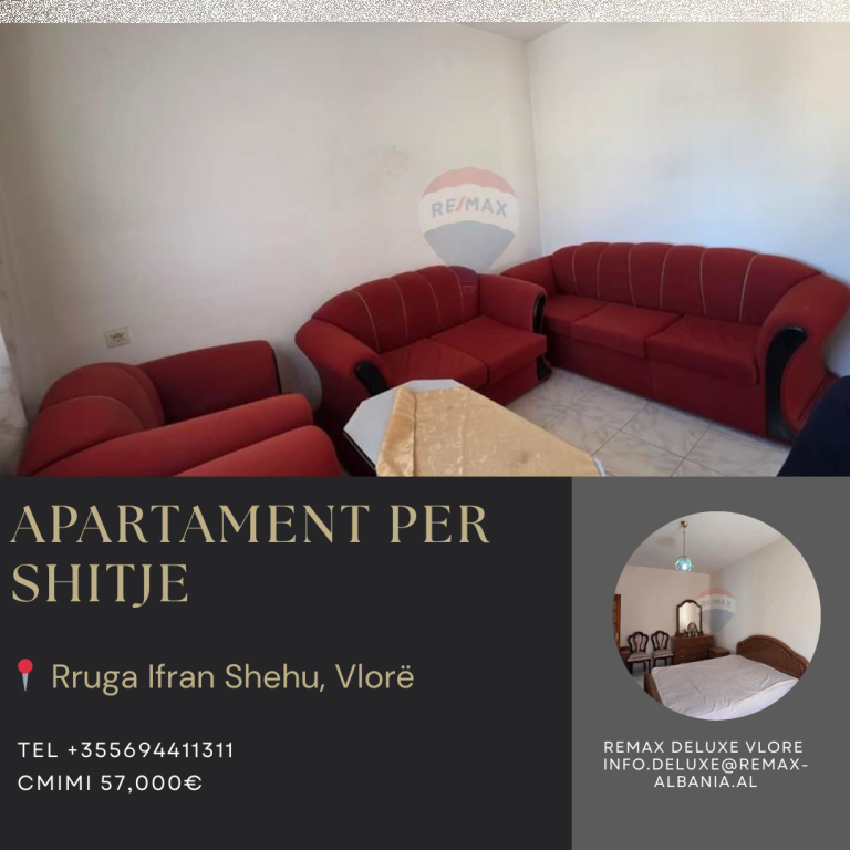 Apartament 1+1 për Shitje – Lagjja Topana, pranë Bashkisë Vlorë