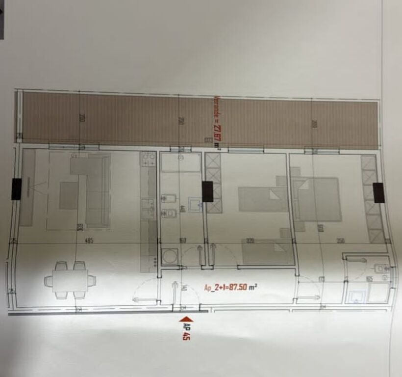 APARTAMENT NE SHITJE 2+1 PAGESE ME KESTE , PASKUQAN