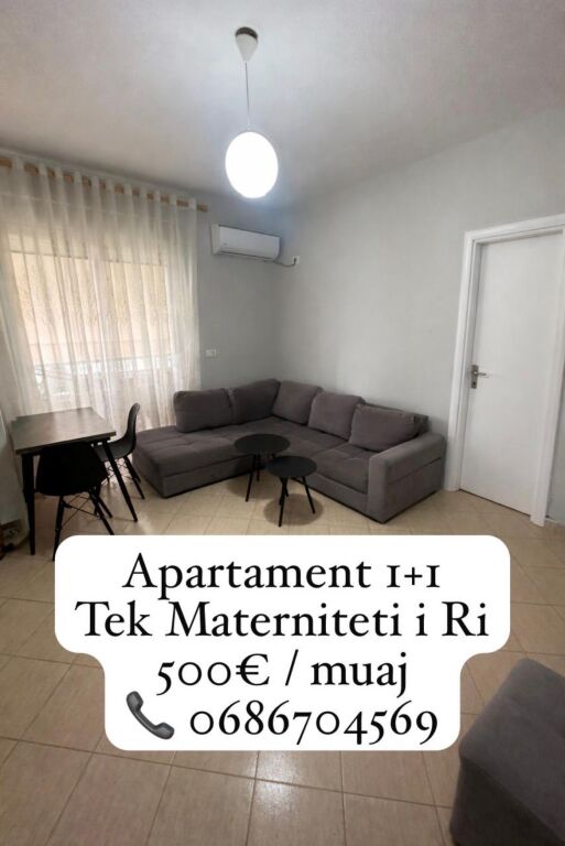 Jepet me qera apartament 1+1  i ri tek Materniteti i Ri tre minuta nga Brryli!