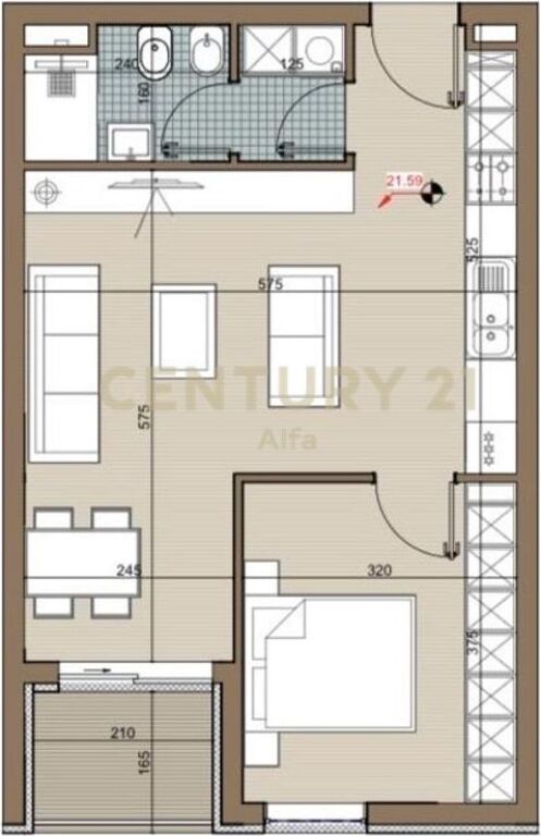 Apartment 1+1 for sale at Riviera Residence, Kamez!