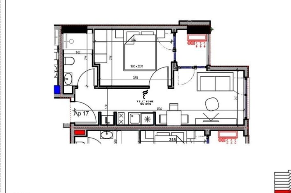 FOR SALE APARTMENT 1+1 KAVAJES STREET 105,000 EURO FH-65099