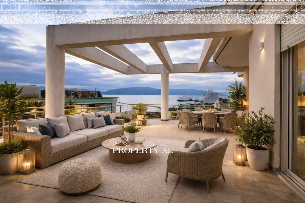 Penthouse Ekskluziv për Shitje në Lungomare, Vlorë | 191 m² | Pamje e Plotë Deti