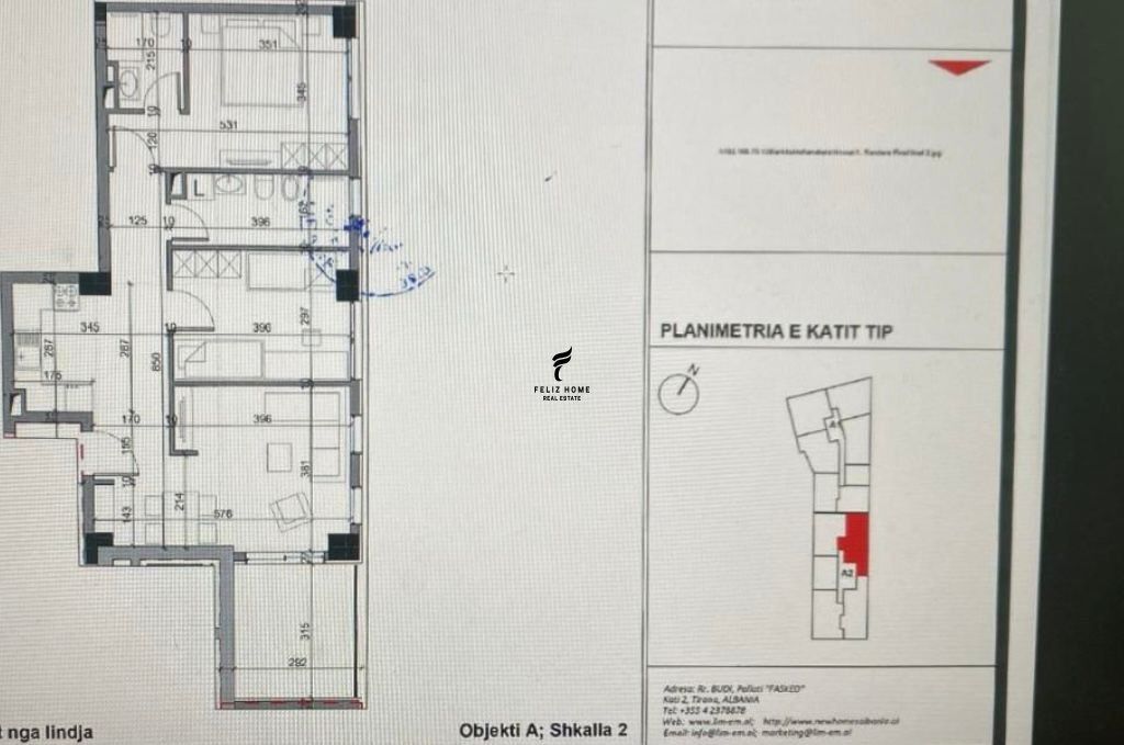 SHITET APARTAMENT 2+1 STACION TRENIT 258.000 EURO FH-65179