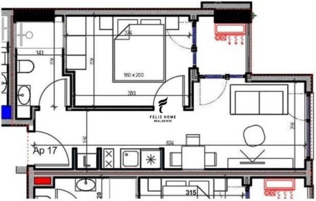 FOR SALE APARTMENT 1+1 KAVAJES STREET 105,000 EURO FH-65099