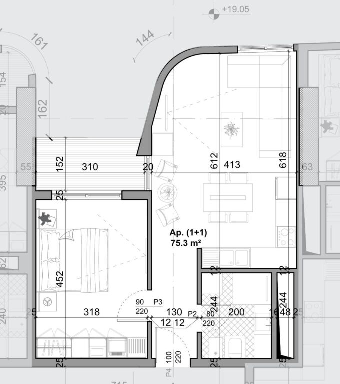 APARTAMENT NE SHITJE 1+1 TE BAZAAR GATE QENDER