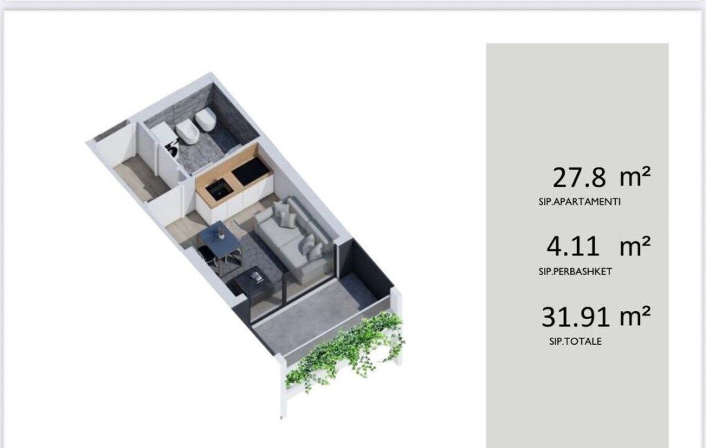 STUDIO APARTMENT FOR SALE IN SHENGJIN DURRES