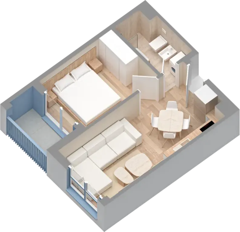 Shitet Apartament 1+1 Rezidenca Oxa 74.000 Euro