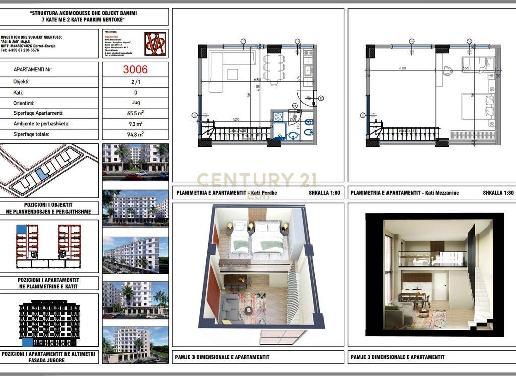 Shitet duplex në Rezidencën "Blue Horizon" , Qerret – Pagesë me Këste !