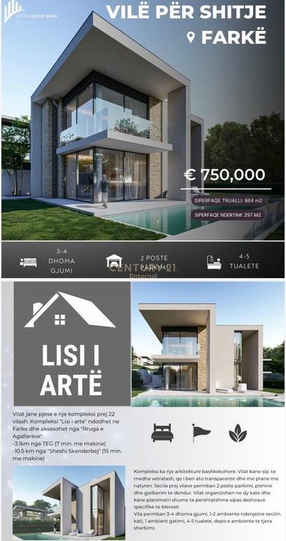 Vilë me Pishine Për Shitje në Farkë