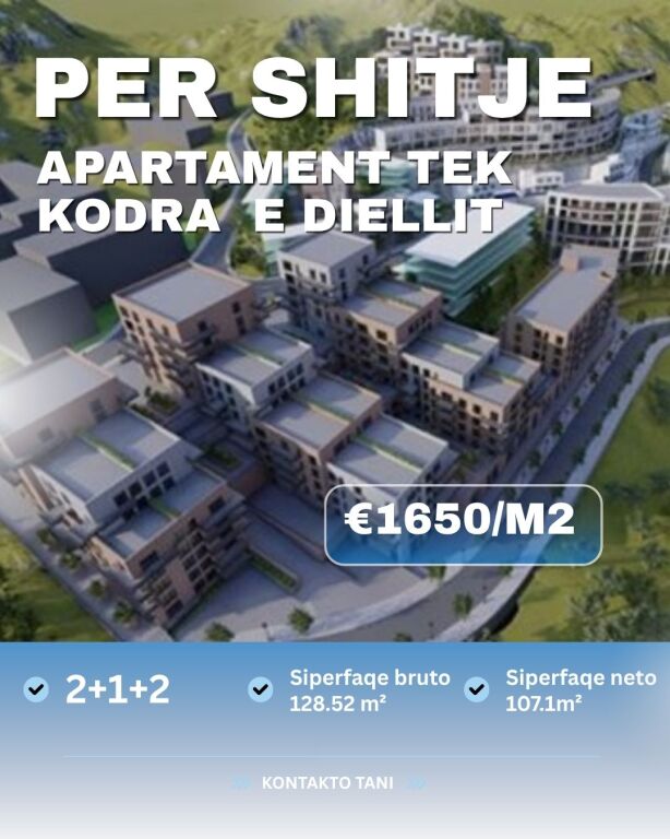 Shitet apartament 2+1+2 Kodra e Diellit