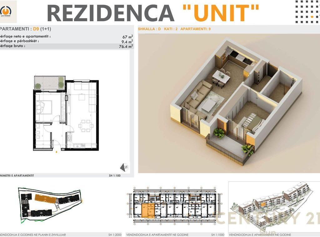 SHITET APARTAMENT 1+1 PRANE TEG