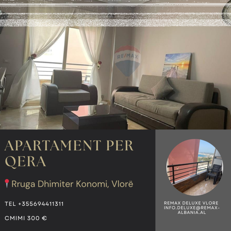 🌊 Apartament 1+1 me Qera – Ujë i Ftohtë, Vlorë
