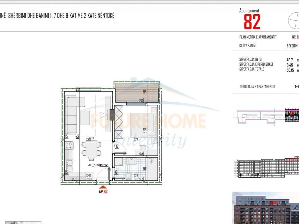 Shitet, Apartament 1+1, Tirana View Residence, Paskuqan, Tiranë.
