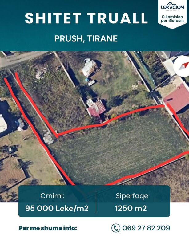 Terreno in vendita a Prush, Tirana – 1.250 m²