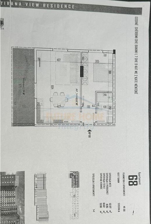 Shitet, Apartament 1+1+Verandë, Tirana View Residence, Paskuqan, Tiranë.