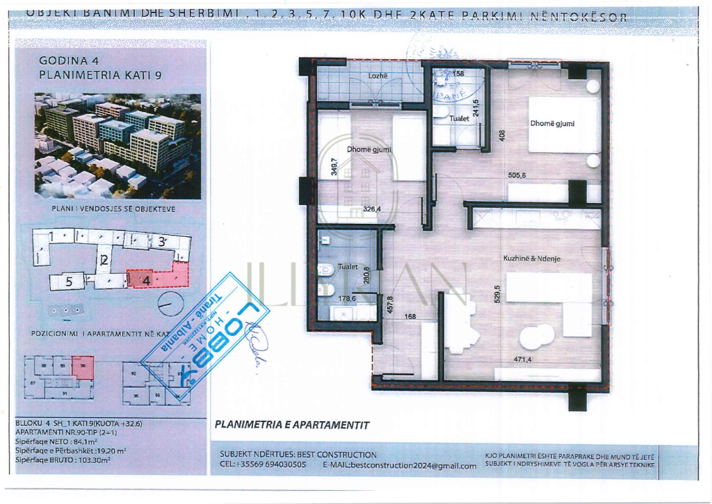 Apartament 2+1 në shitje – Porcelan