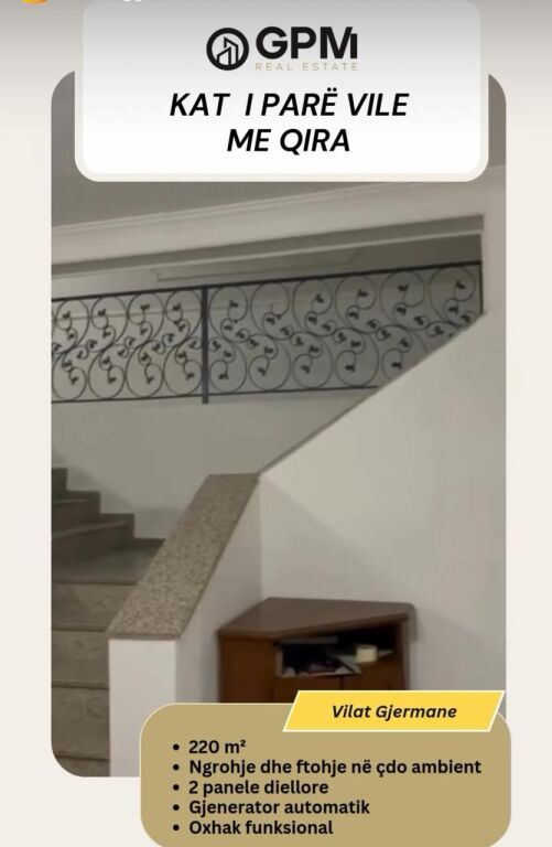 The first floor of a 3-story villa in the German Villas area is for rent.