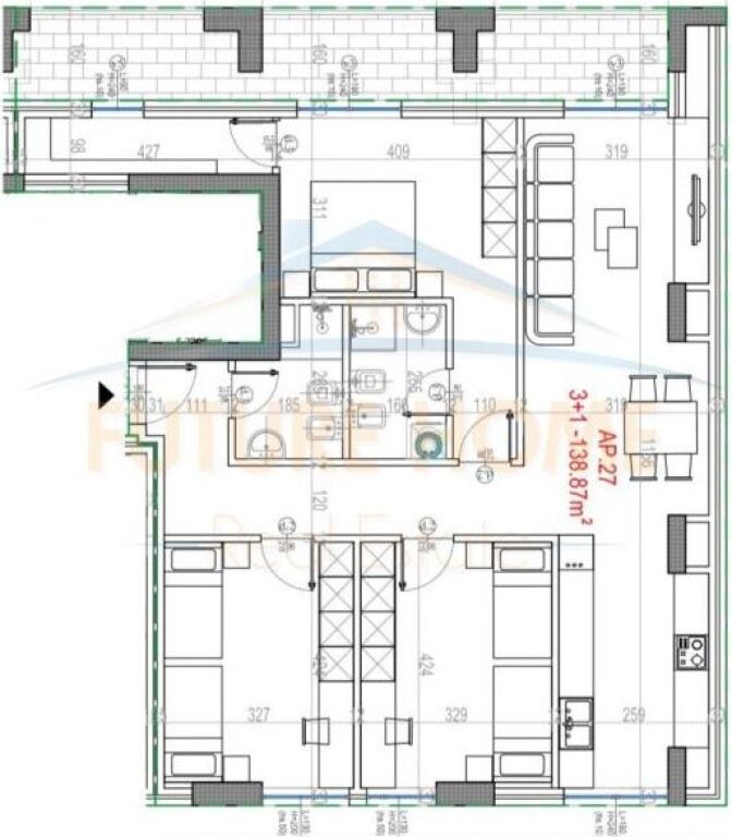 In vendita, Appartamento 3+1+2, Via Kavaja, Tirana.