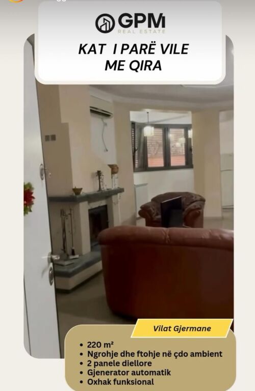 The first floor of a 3-story villa in the German Villas area is for rent.