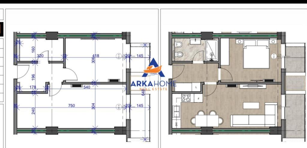 SHITET APARTAMENT 1+1+BALLKON "GOLEM" 99.470 EURO