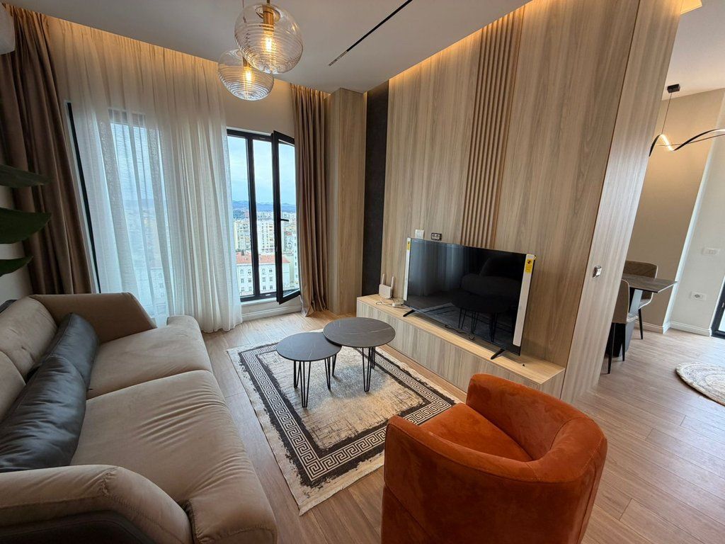 Modern 1+1 apartment plus parking space for rent near the center of Tirana!