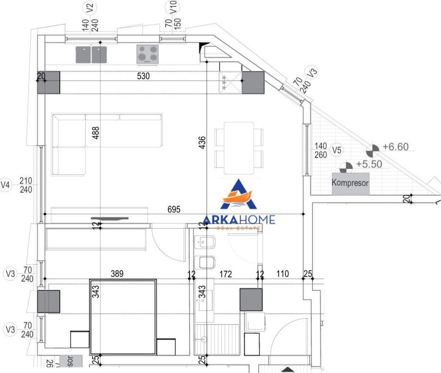 SHITET APARTAMENT 1+1+BALLKON "KOMUNA E PARISIT" 286.677 EURO