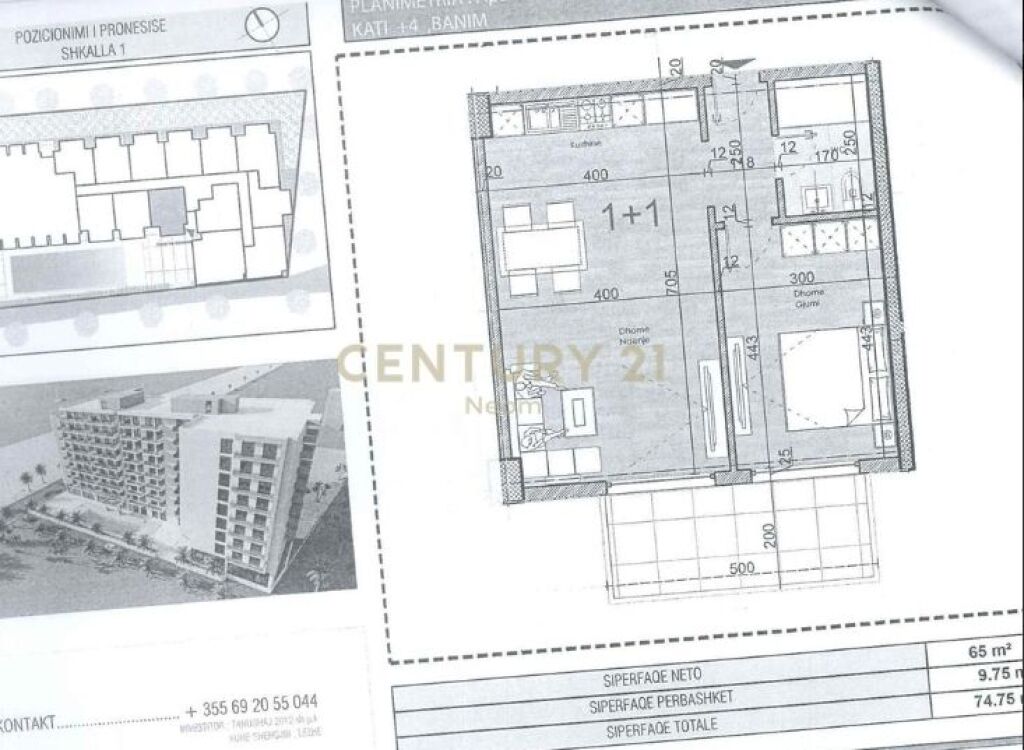 Shitet apartament 1+1 me pamje nga deti