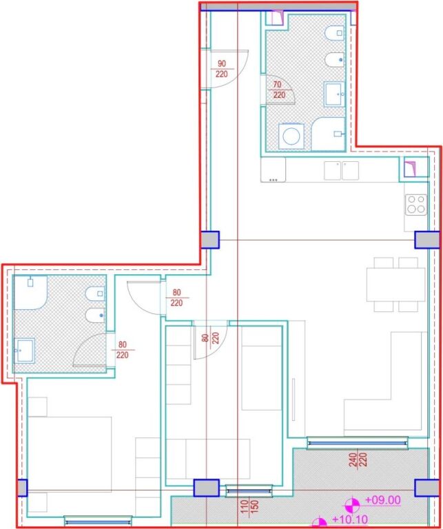 Jepet me Qira Zyre tek Rruga Barrikadave, 107m2 me 3 Ambiente Pune