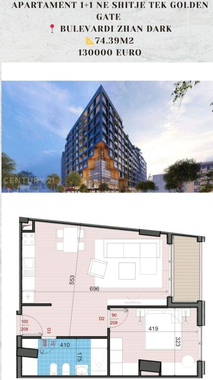 VENDESI APPARTAMENTO 1+1 NEL COMPLESSO GOLDEN GATE ( ALI DEM)  !