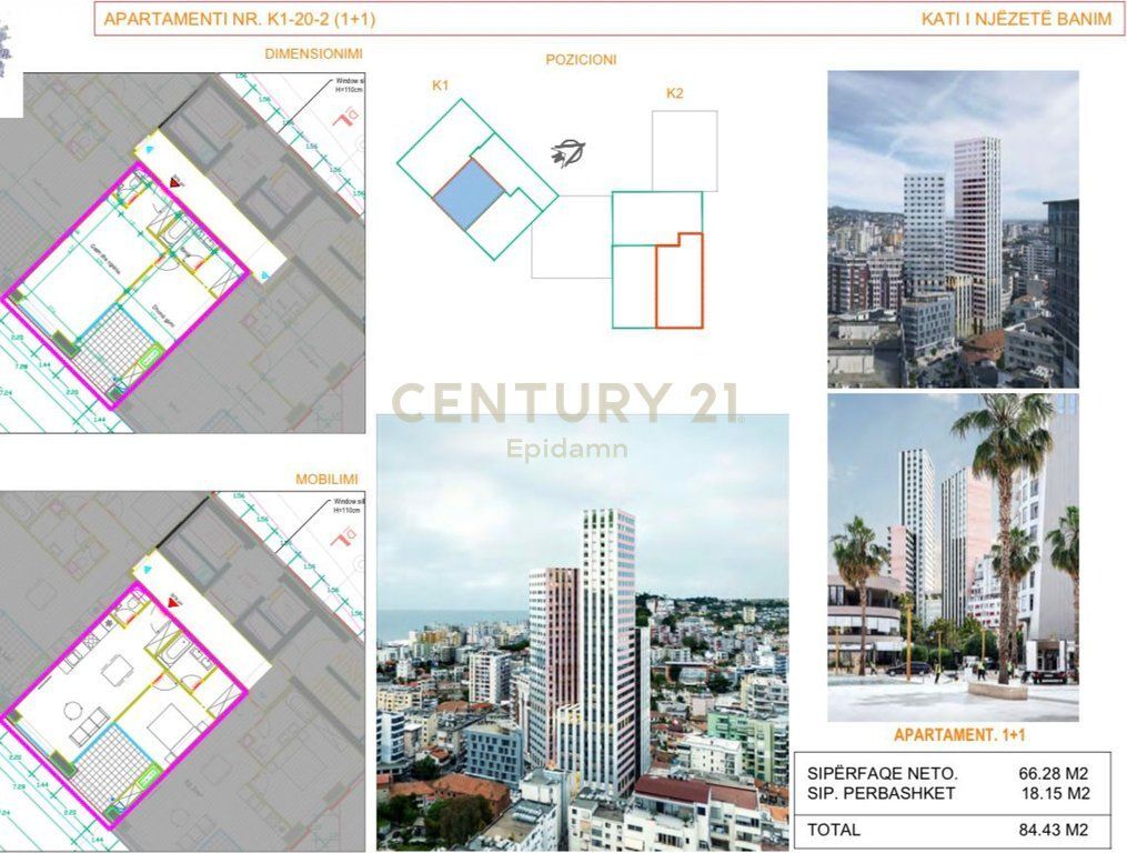 APARTMENT 1+1 FOR SALE, DURRËS TOWER