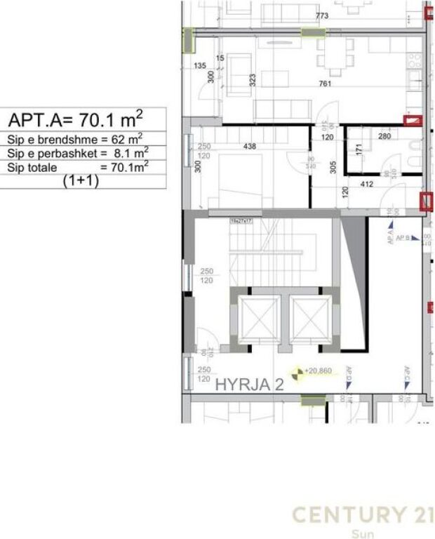 Appartamento 1+1 in Vendita a Komuna e Parisit, Tirana 196.000 € Sup. Totale  70m2
