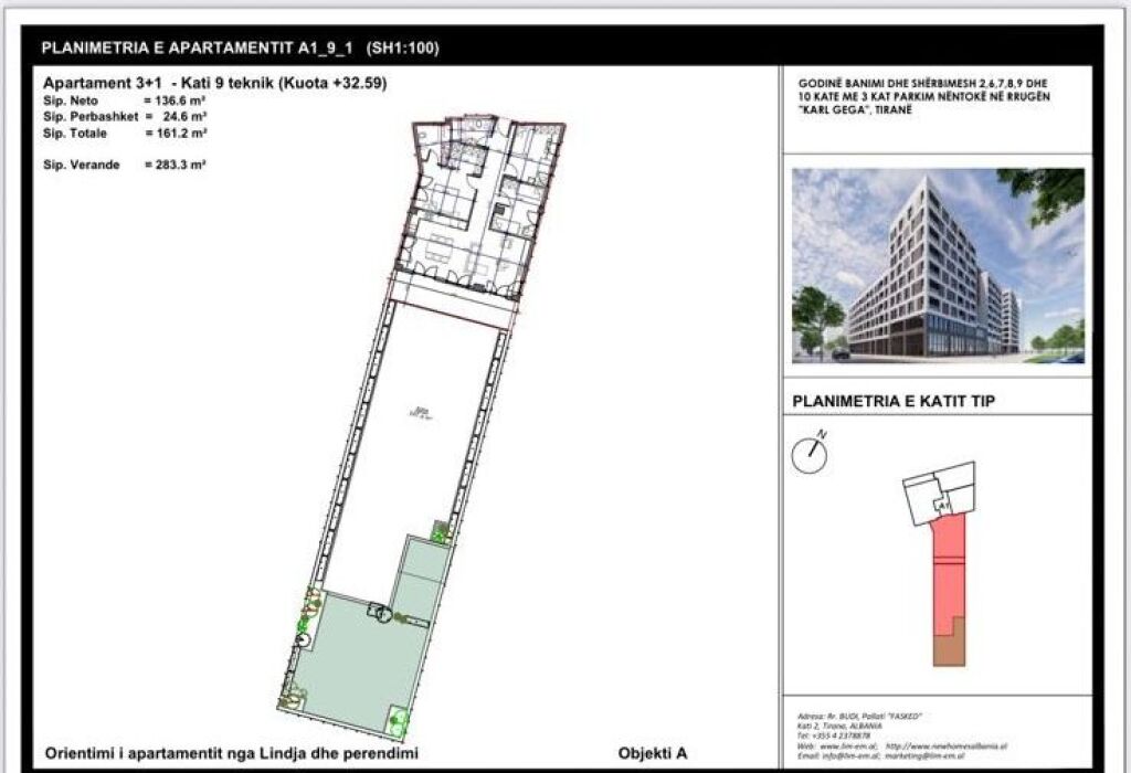 Apartment 3+1 with large veranda for sale – Object A