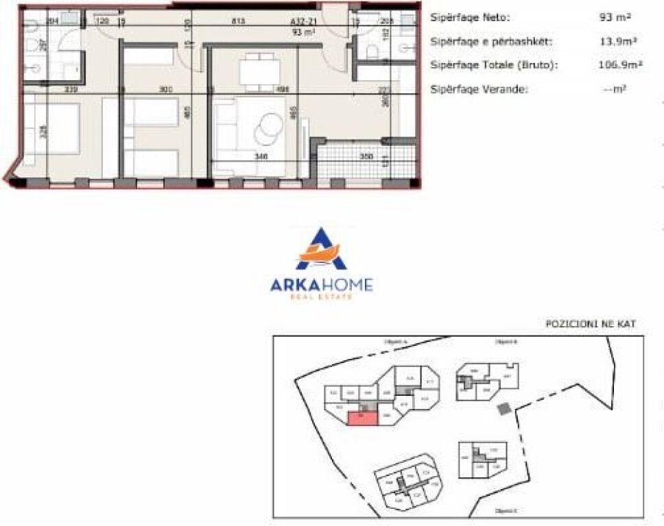 VENDESI APPARTAMENTO 2+1+BALCONE "KODRA E DIELLIT" 214.000 EURO