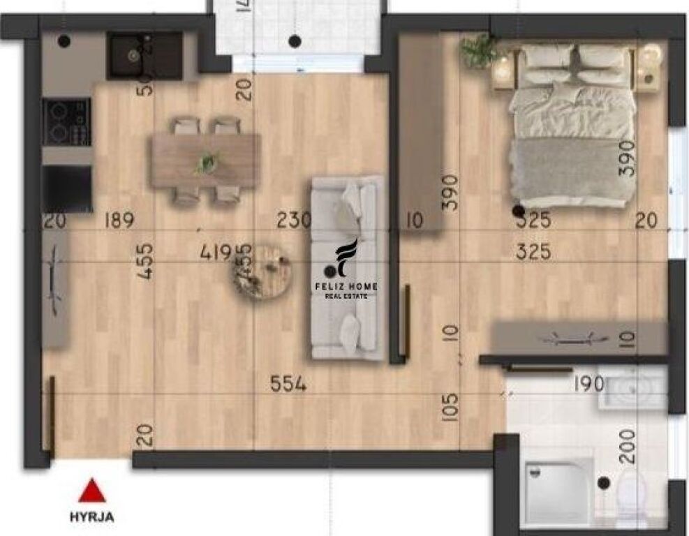 FOR SALE APARTMENT 1+1 DURRES STREET MALI ROBIT 65,000 EURO FH-66138