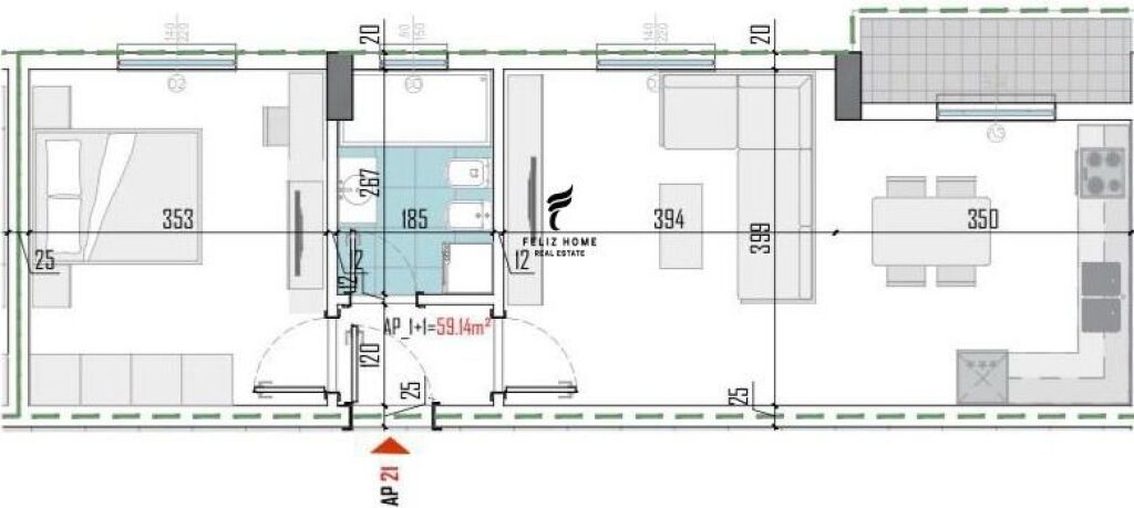 VENDESI APPARTAMENTO 1+1 PASKUQAN 70.700 EURO FH-66100