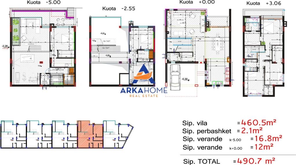 VILLA CON PISCINA IN VENDITA 3 PIANI "KODRA E DIELLIT 1" 1.050.000 EURO