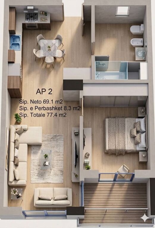 APARTAMENT 1+1 PER SHITJE TE TWIN RESORT