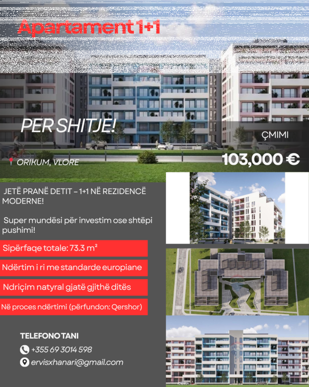 SUPER OFFER NEAR THE SEA – 1+1 ONLY 1400€/m² ORIKUM