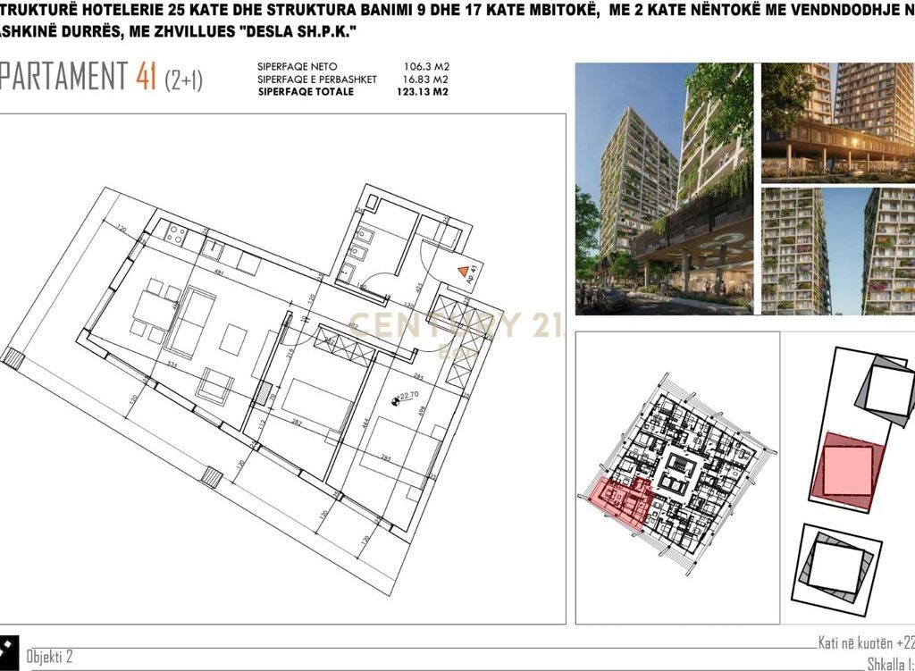 APPARTAMENTO 2+1 IN VENDITA PRESSO "DESLA TOWER" SPIAGGIA, DURRES !