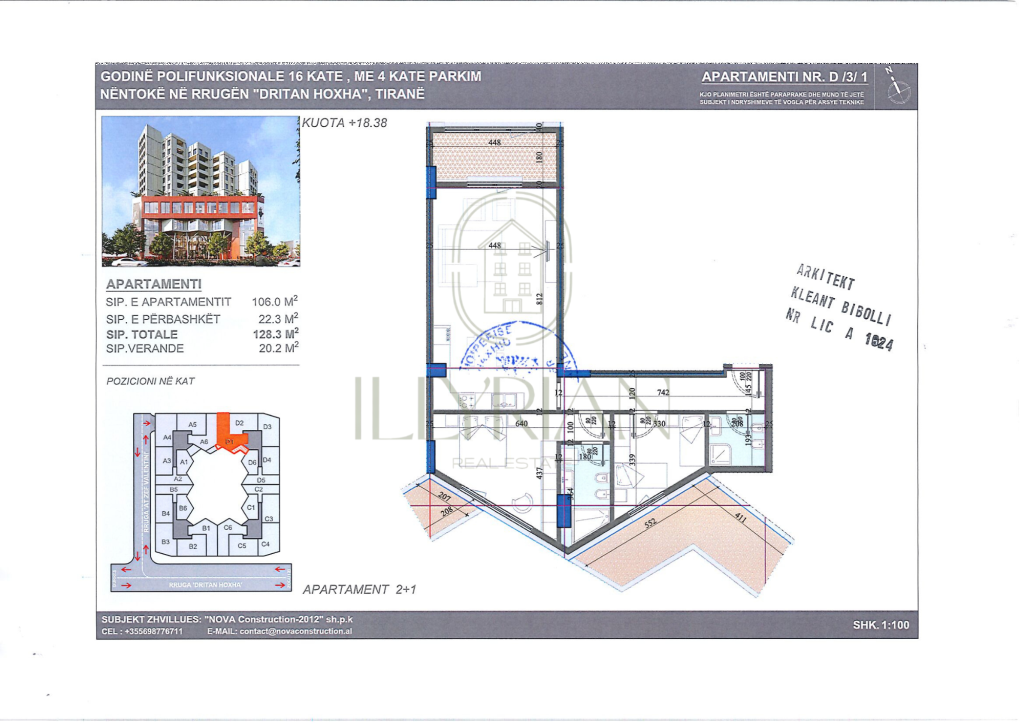 Luxury Apartment 2+1 for sale – Laprakë, "Dritan Hoxha" Street