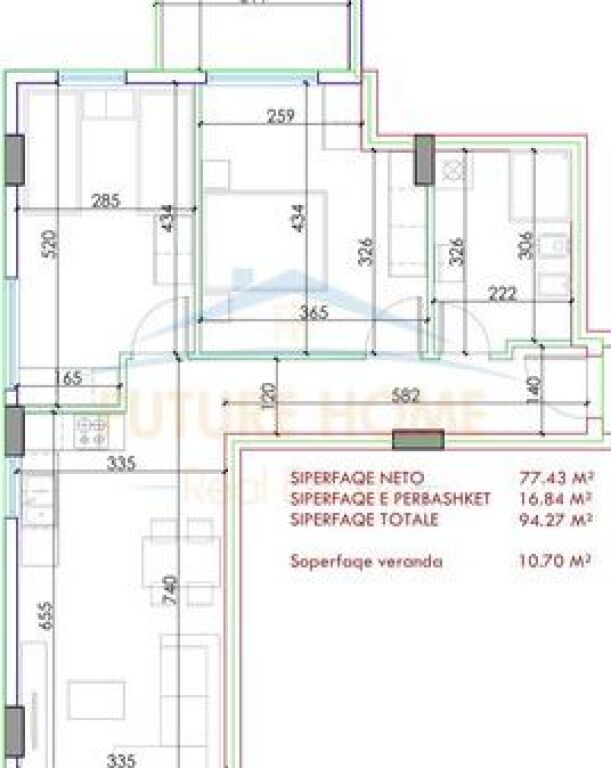 Shitet, Apartament 2+1,Kompleksi UrbanVista Tirana, Don Bosko