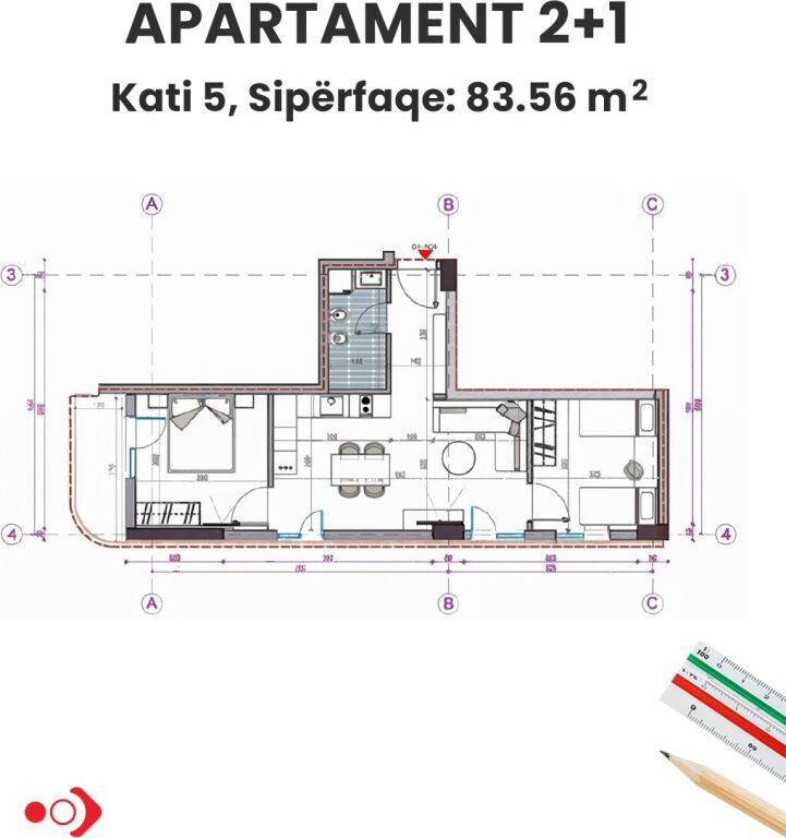 Shitet apartament 2+1, Golem , Durres