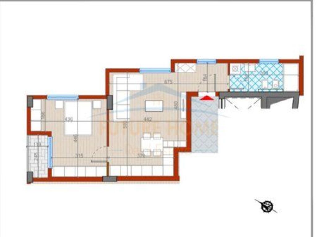 Shitet, Apartament 1+1,Kompleksi UrbanVista Tirana, Don Bosko