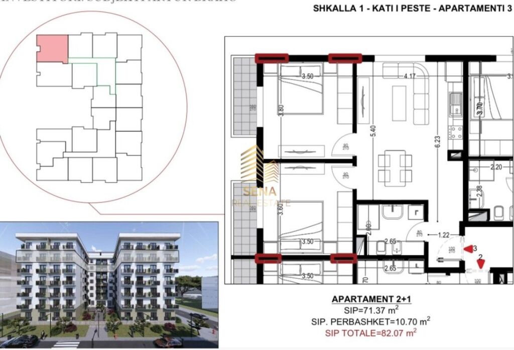 Shitet, Apartament 2+1+2blk, Golem-Flower Hotel, 98.500 Euro