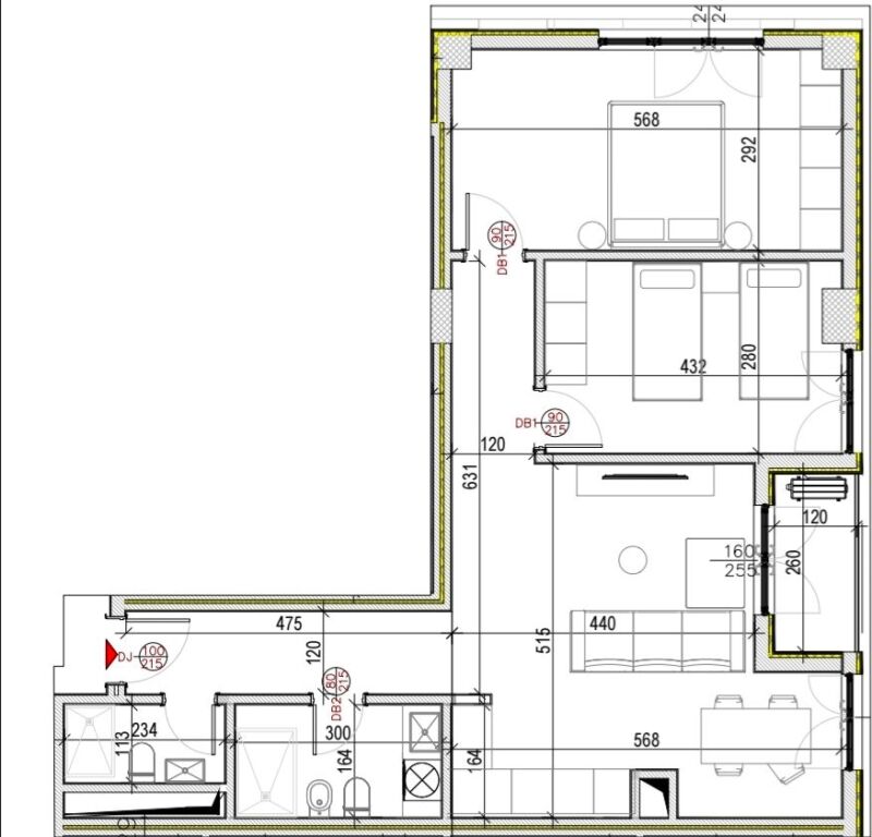 Okazion  PORCELAN ! Shitet apartament 2+1+2 wc  me sip 106 m  ne një rezidencë shumë cilësore  Kati 7  Në një pallat ne fazë ndërtimi aktualisht  Karabina mundësi blerje garazhi me kosto ektra 25,000 /euro